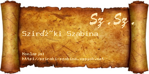 Sziráki Szabina névjegykártya